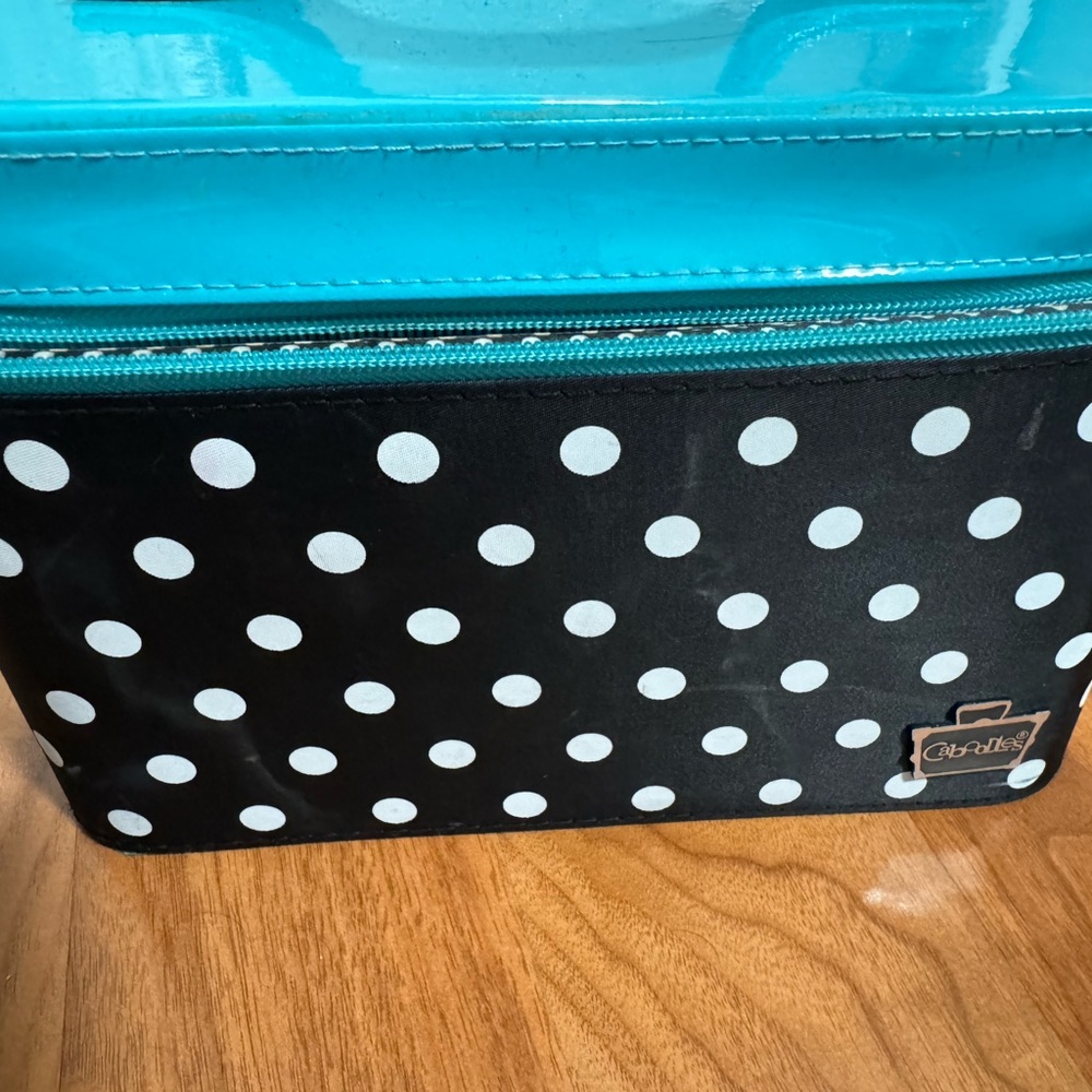 Caboodle Teal Polka Dot Makeup Box